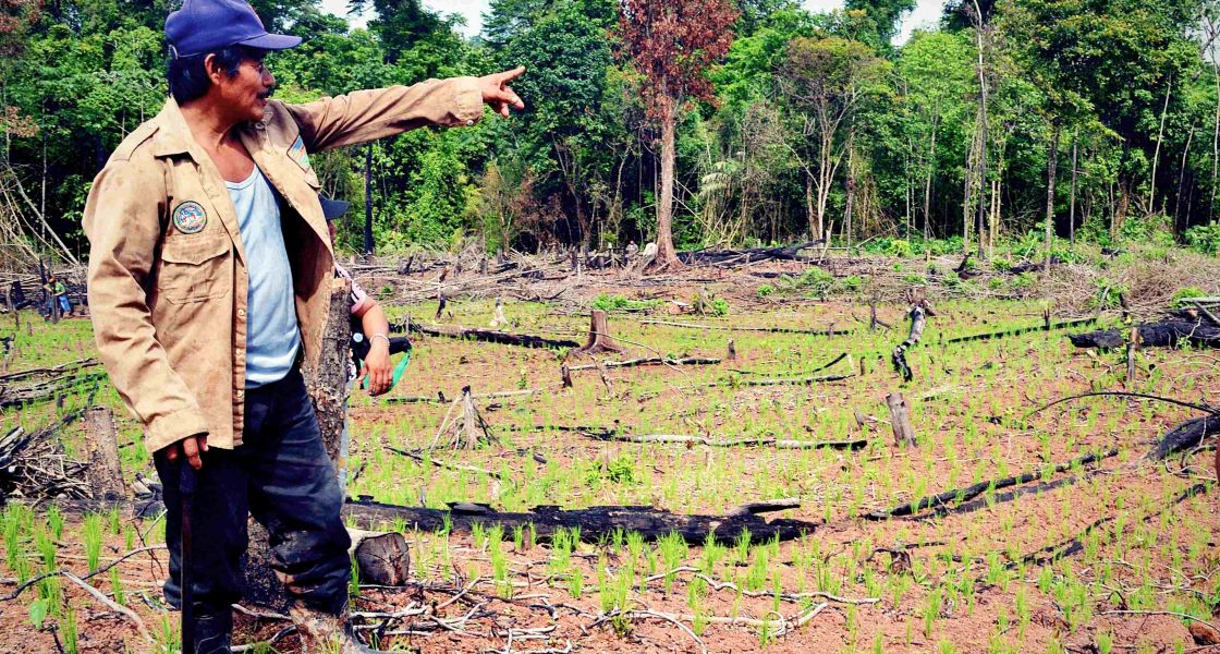 Ein Bauer auf seinem Feld in Nicaragua