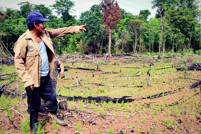Ein Bauer auf seinem Feld in Nicaragua